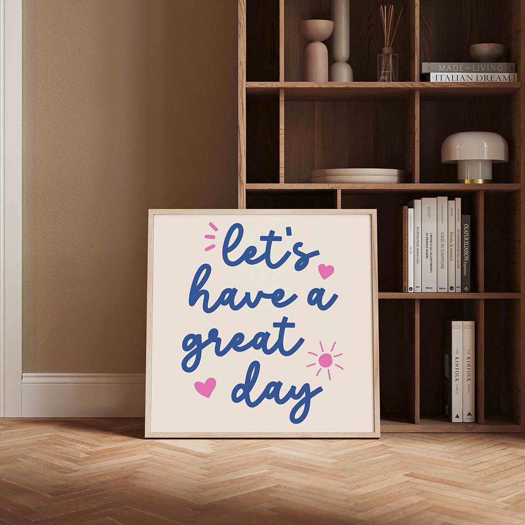 Let's have a great day – vierkante wanddecoratie met kleur en vorm van WallArtistic