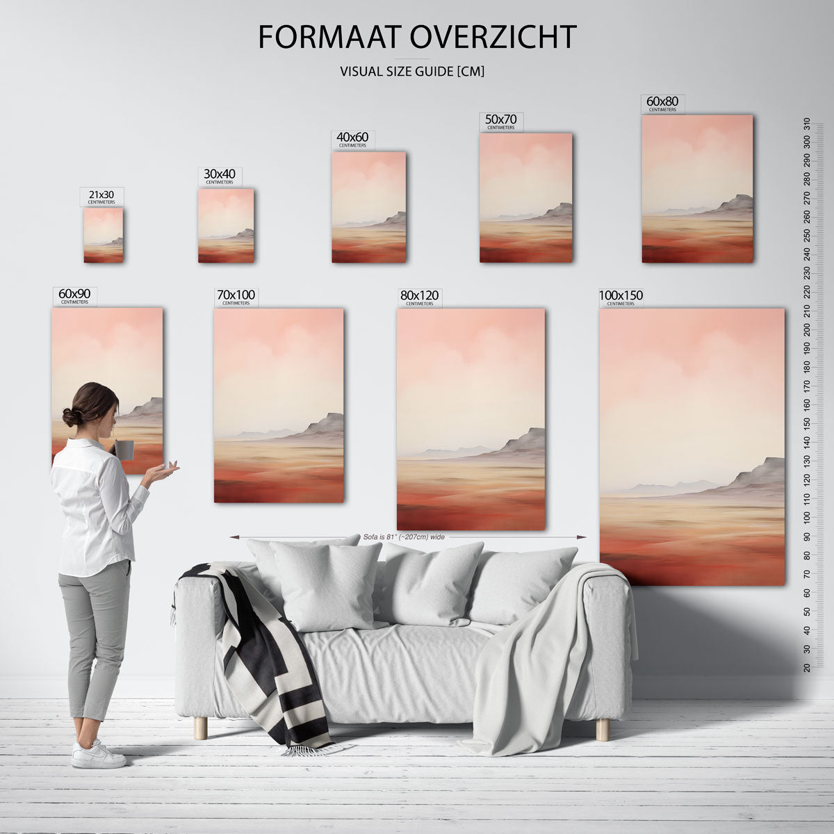 Landschap met bergen – staande muurposter met natuurthema