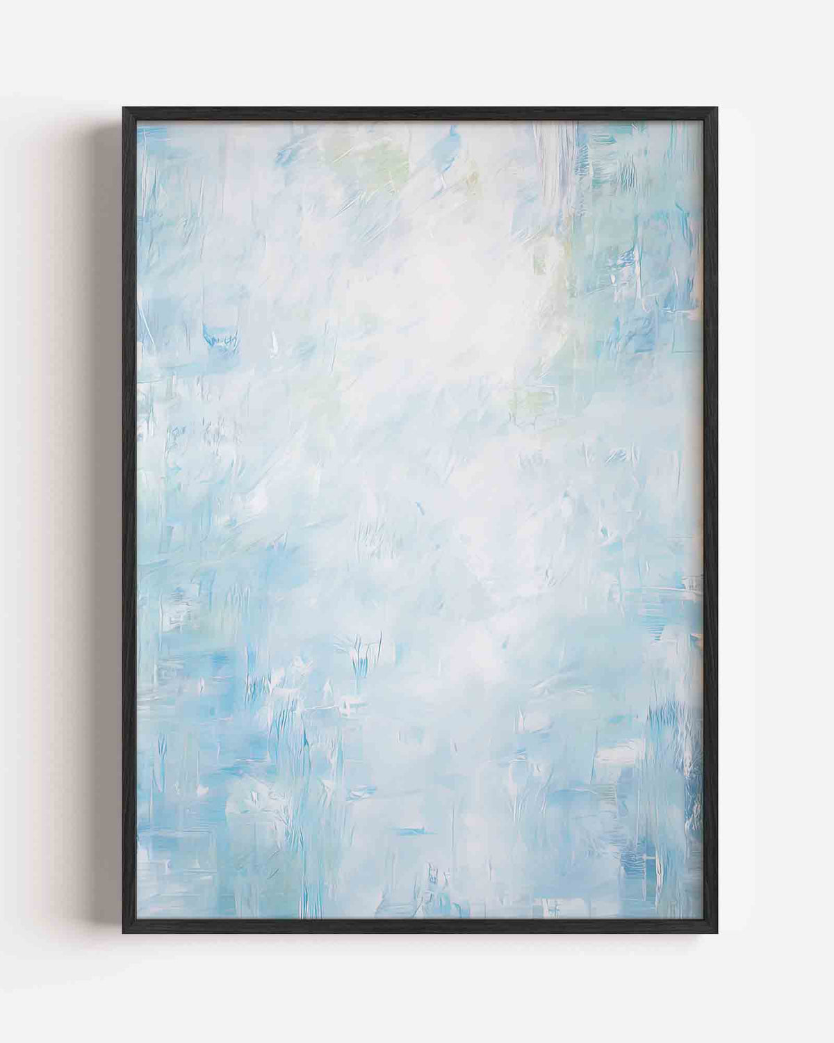 Lichtblauwe abstracte – dromerige illustratie poster als wanddecoratie