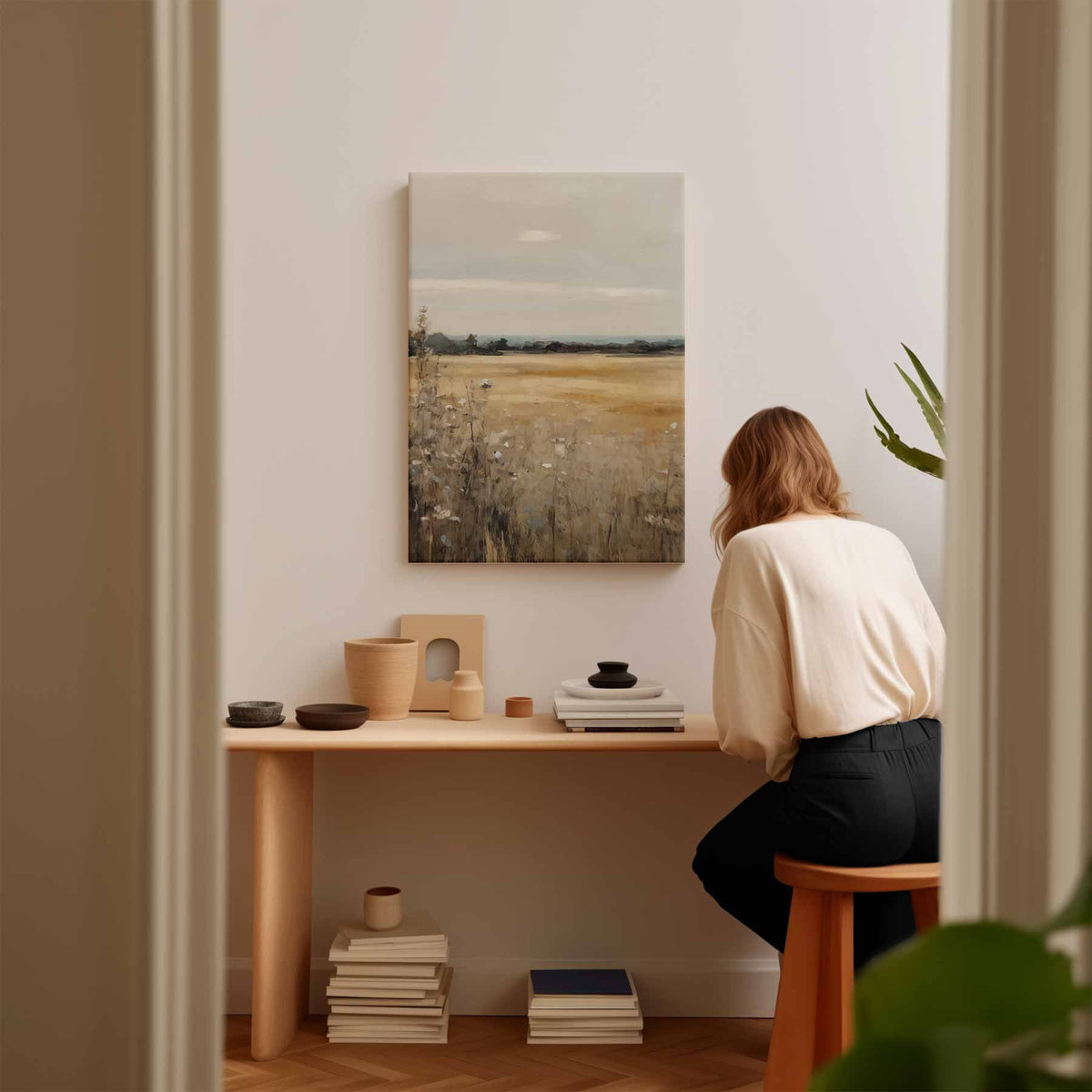 Zomerweide – canvas kunstwerk als wanddecoratie