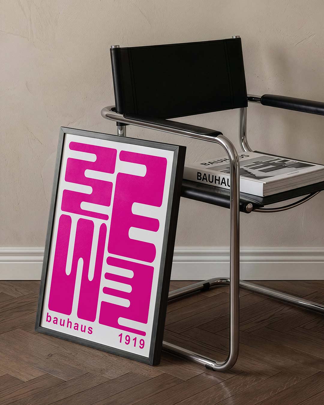 – staande Bauhaus poster voor aan de muur