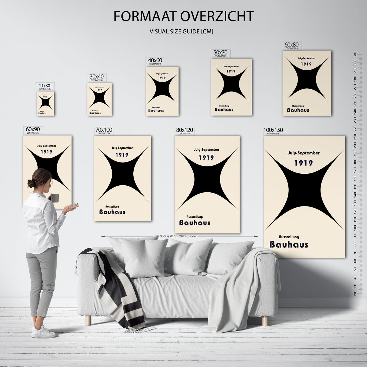 Vorm en balans – geometrische poster in Bauhaus-stijl van WallArtistic