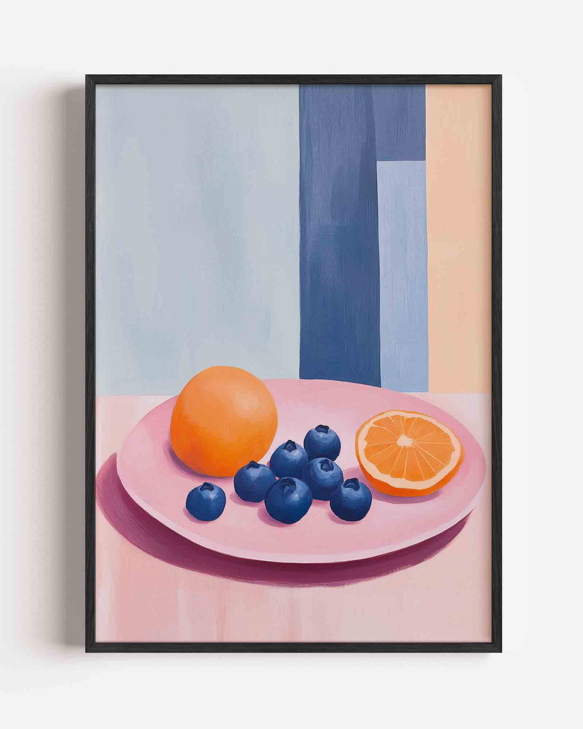 Fruit op roze bord – moderne portret poster als wanddecoratie