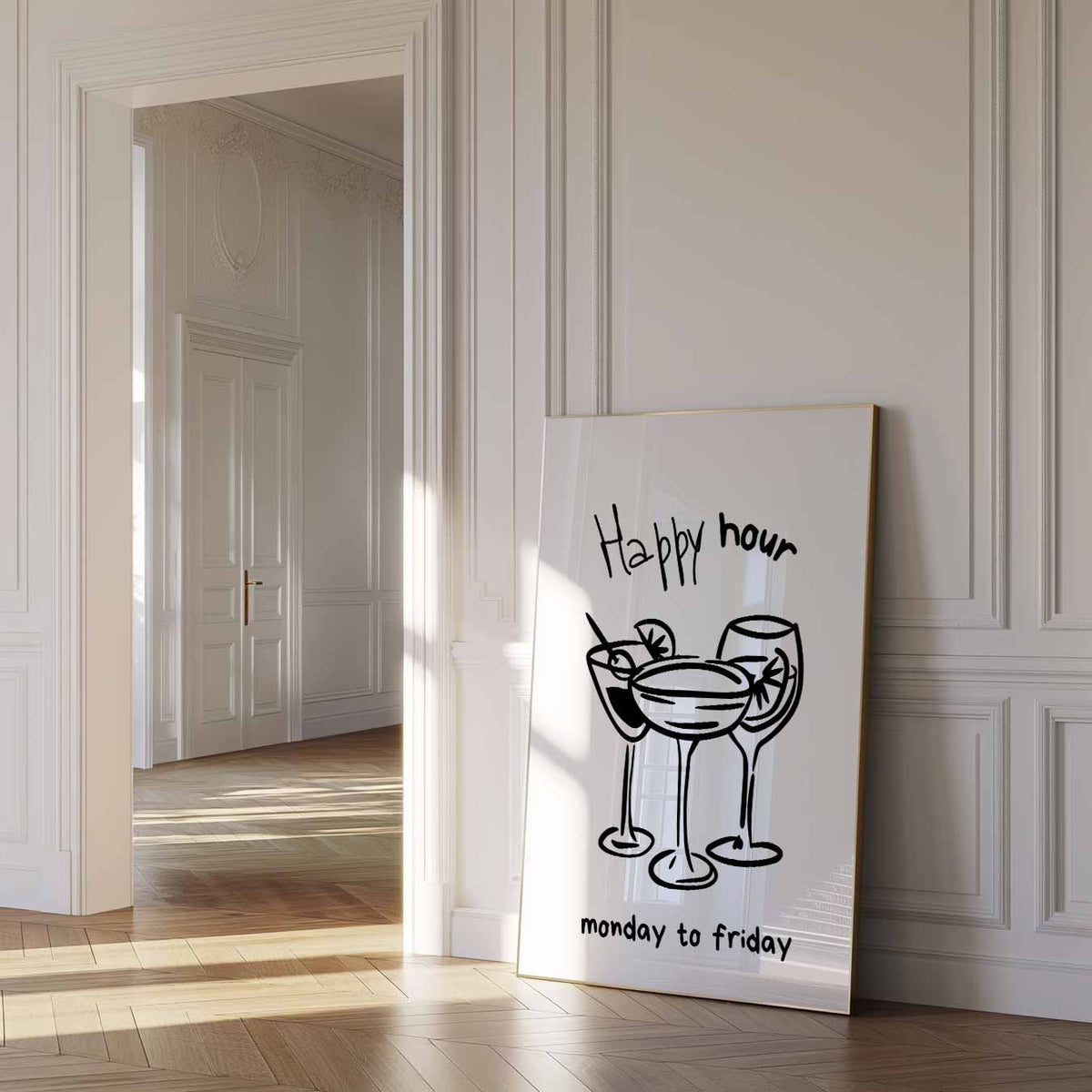 Happy Hour Cocktails – zomer poster als frisse staande wanddecoratie
