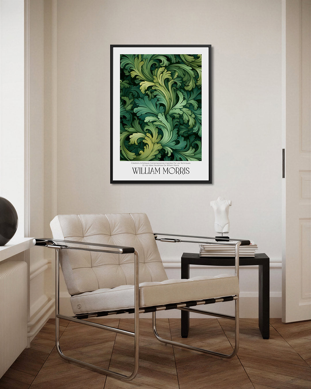 Groene bladpatronen – kunstwerk als stijlvolle wanddecoratie