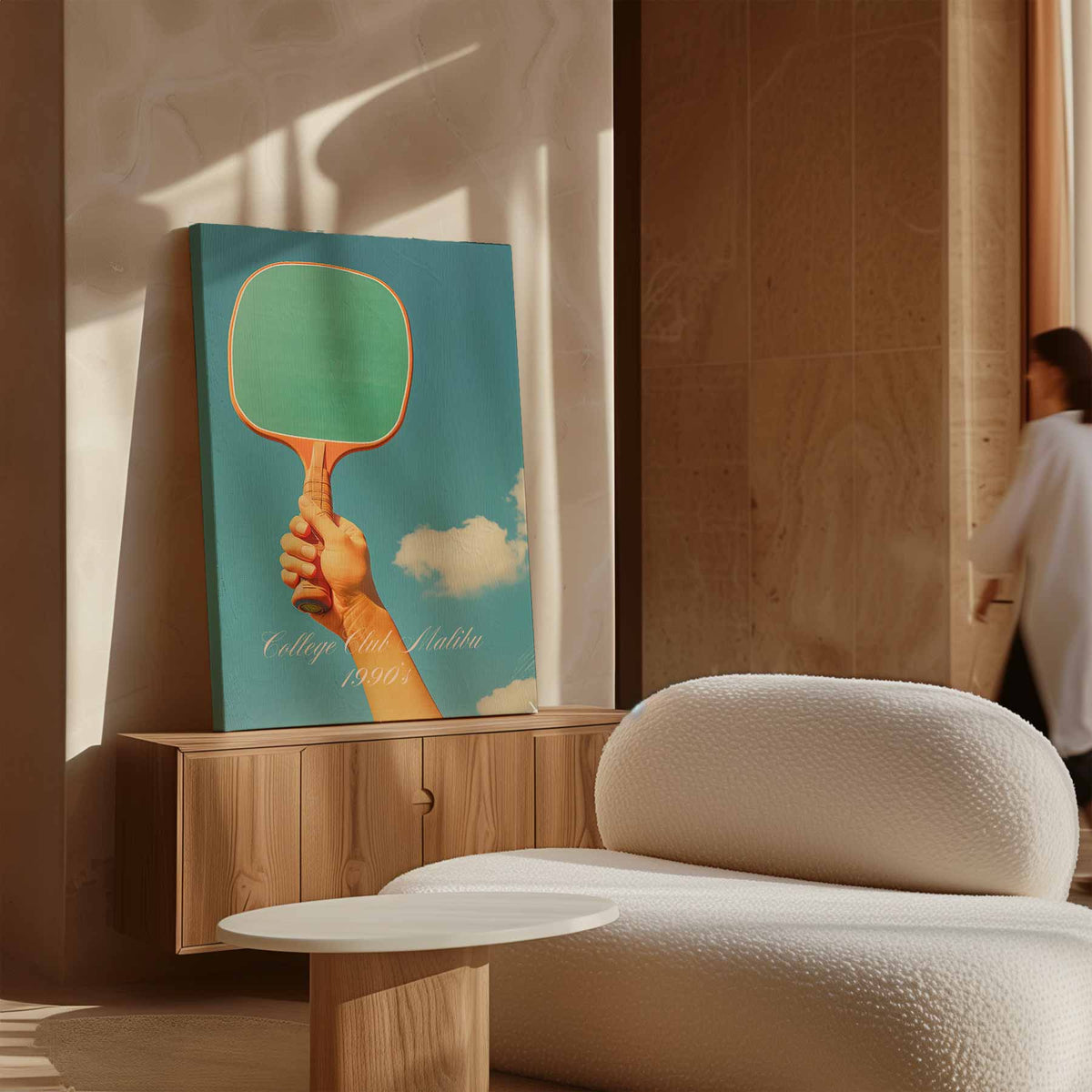 Vintage Tennis Racket – plexiglas wanddecoratie in portret formaat