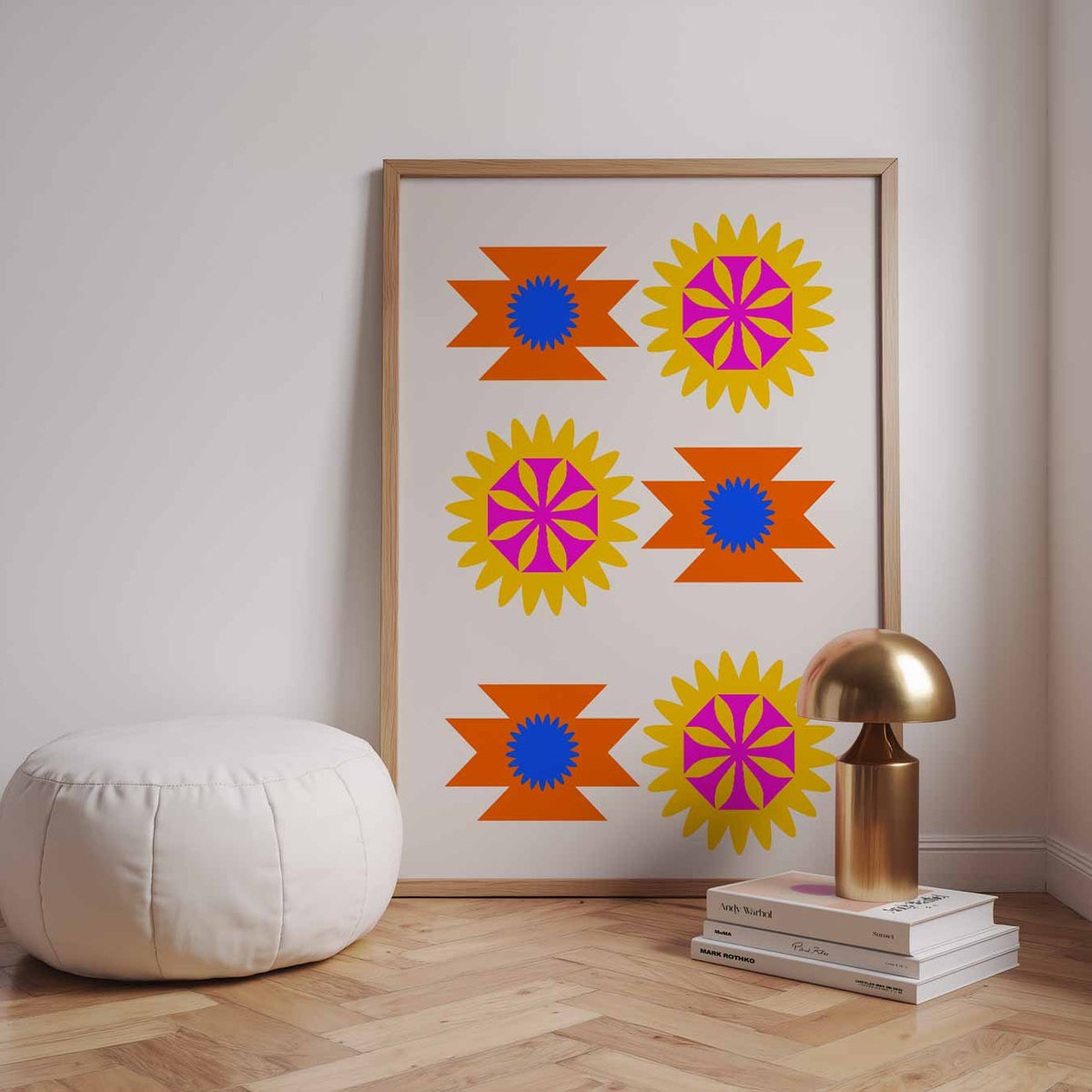 Kleurrijke Bloemenexplosie – staande kleurrijke abstracte wanddecoratie van WallArtistic
