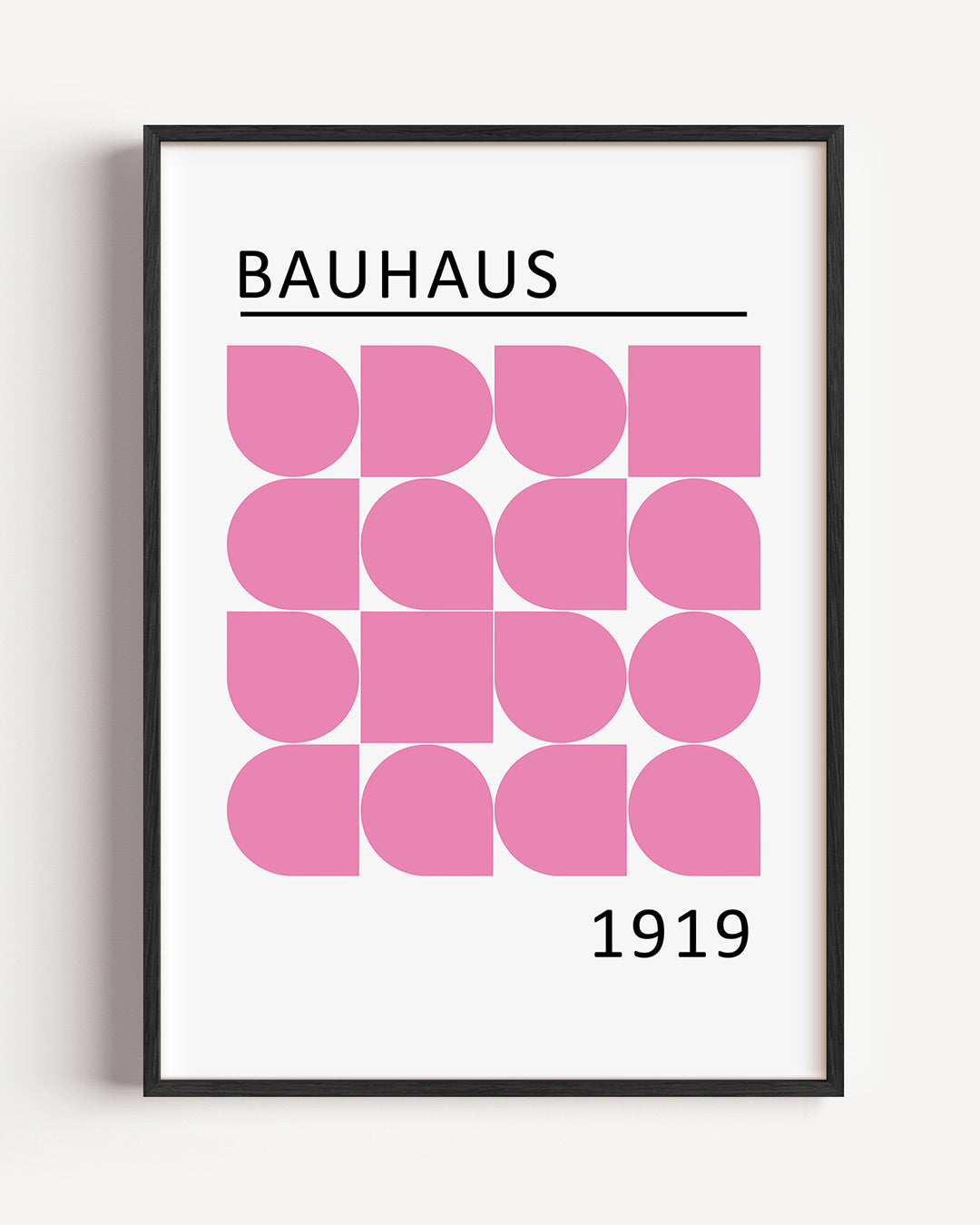 Vormritme en kleur – staande Bauhaus poster als wanddecoratie