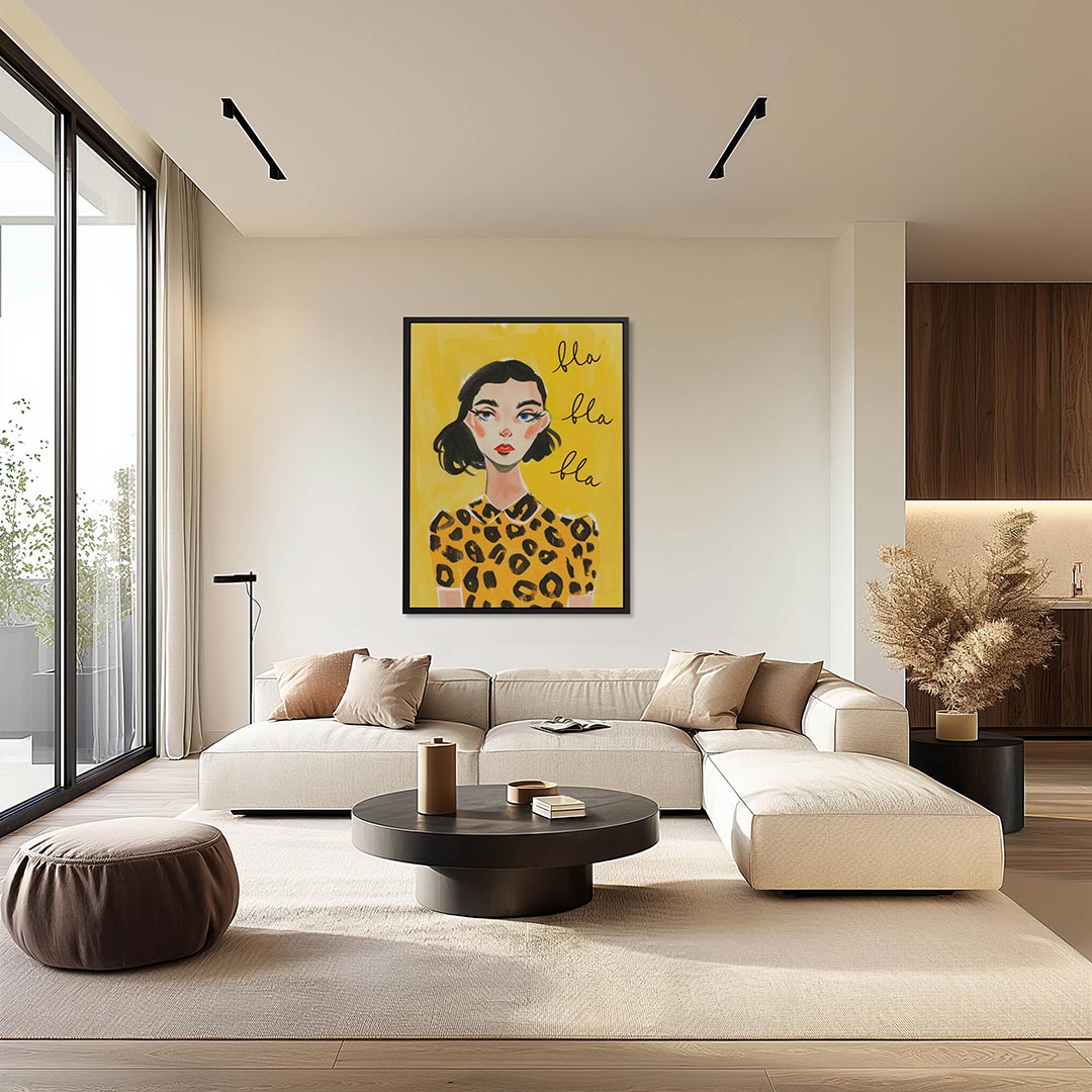 Vrouwelijk portret illustratie – staand wanddecoratie kunstwerk