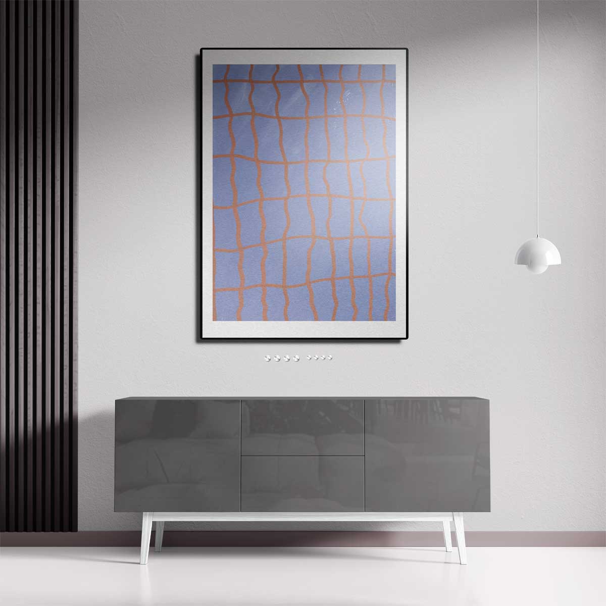 Speels Blauwe Abstractie – canvas kunstwerk als wanddecoratie