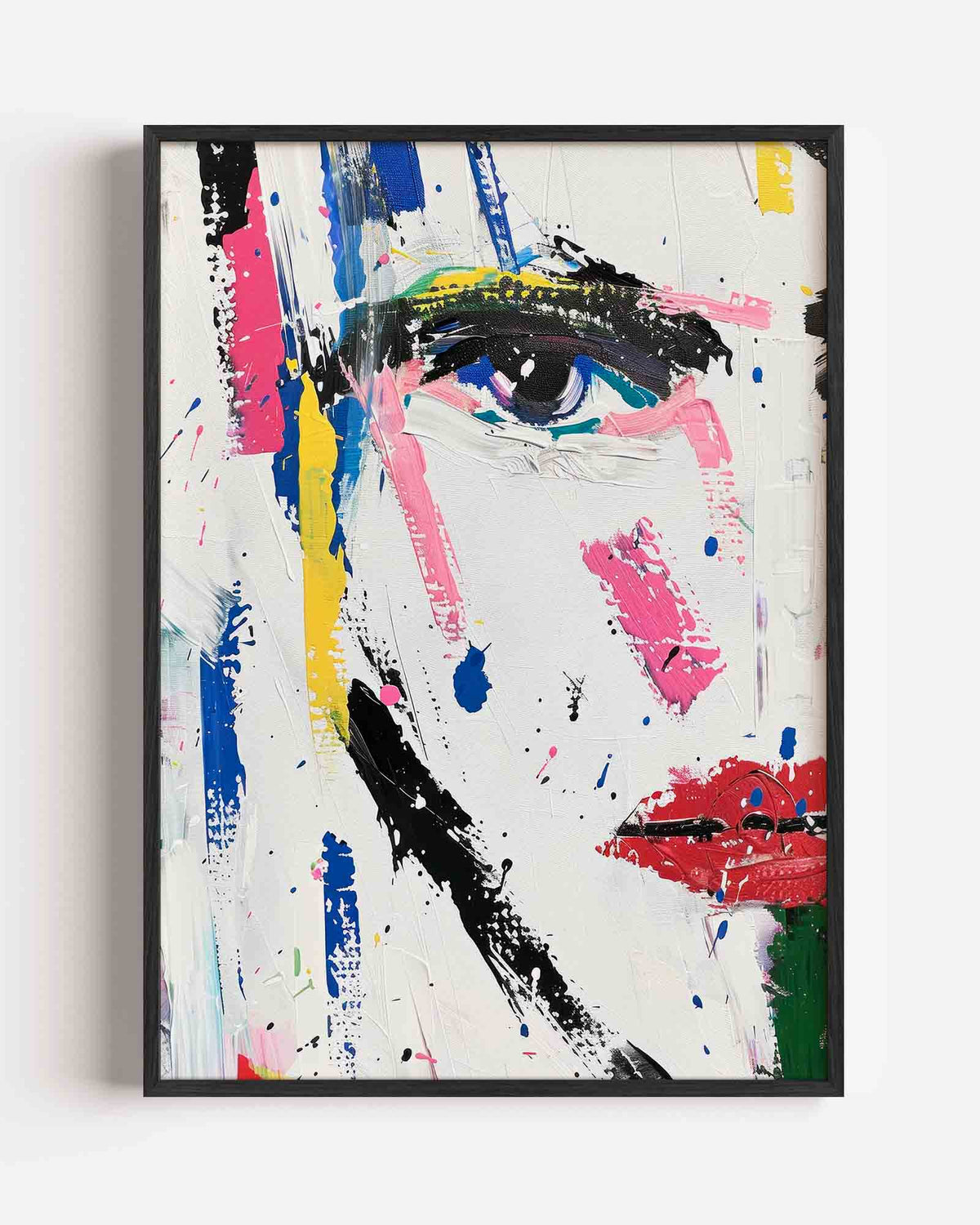 Abstract gezicht – kleurrijke illustratie portret poster als wanddecoratie