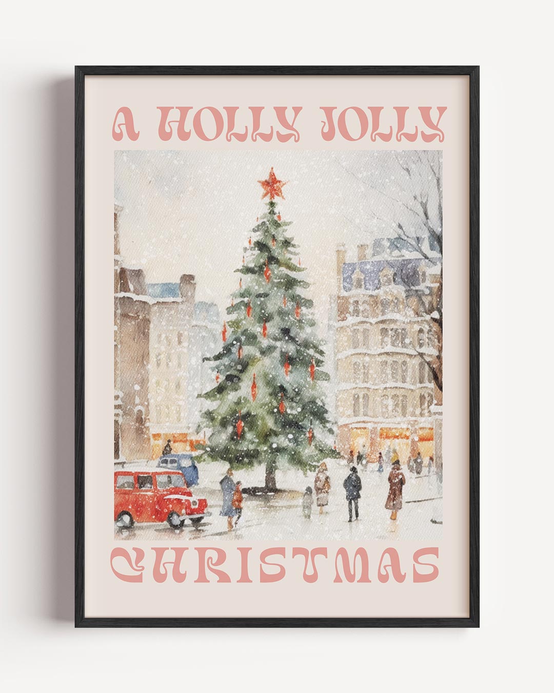 Vintage Kerstmarkt – kerst portret poster als wanddecoratie