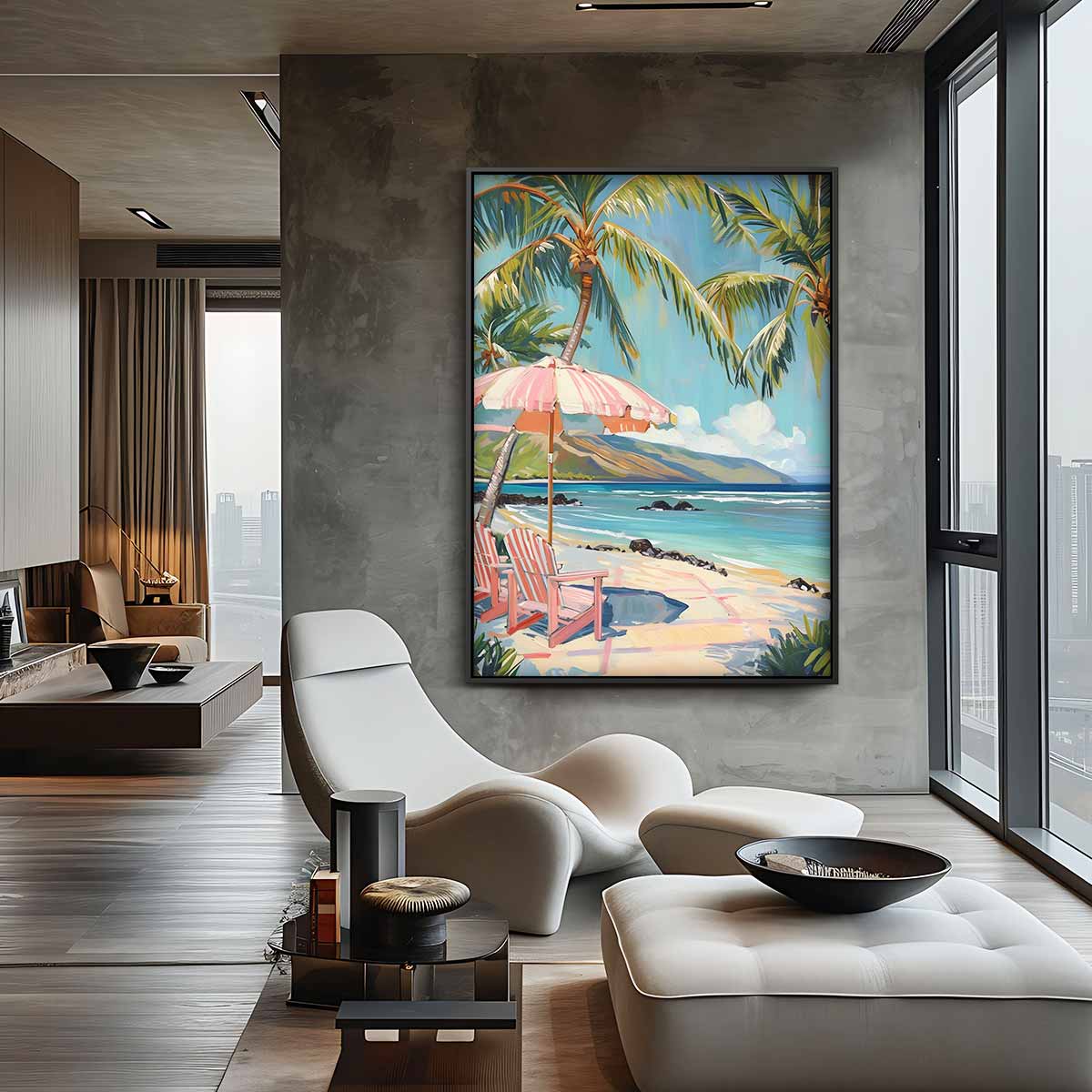 Tropische Stranddag – staande wandkunst voor woonkamer of interieur