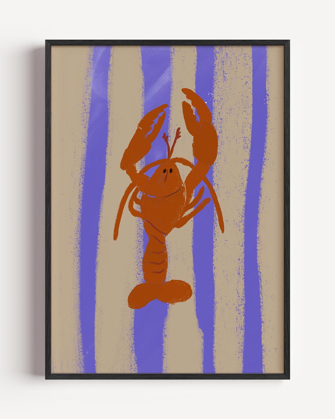 Vrolijke Kreeft Kunstposter – keuken portret poster als wanddecoratie