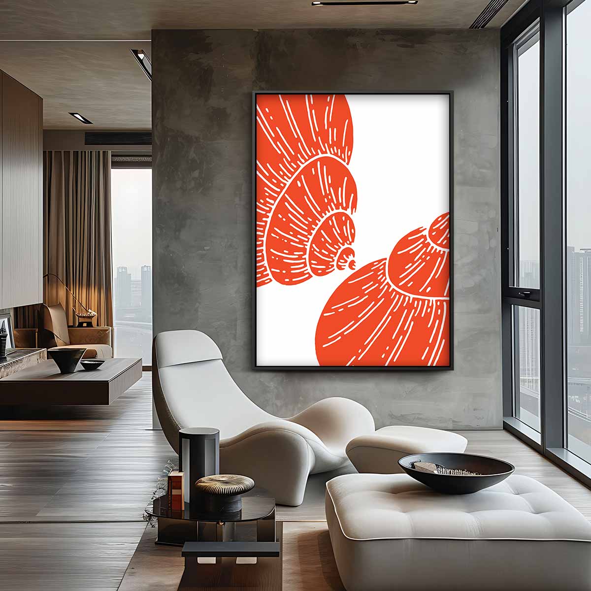 Schelp Safari – canvas wanddecoratie in portret formaat