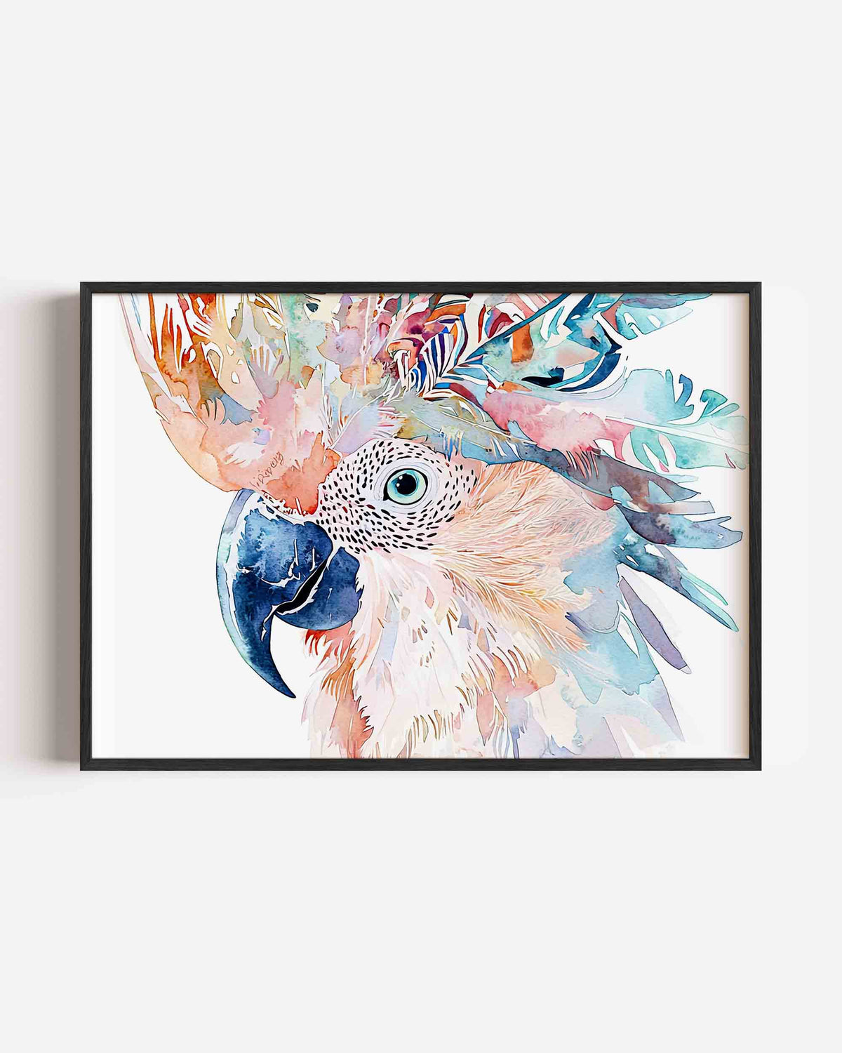 Papegaai met kleurrijke veren – dieren landscape poster als wanddecoratie