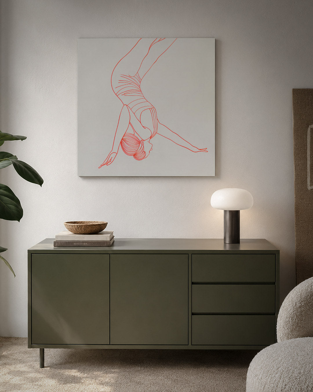 Elegante lijntekening kunstwerk – detailweergave – dit kunstwerk toont een sierlijke figuur in een dynamische pose
