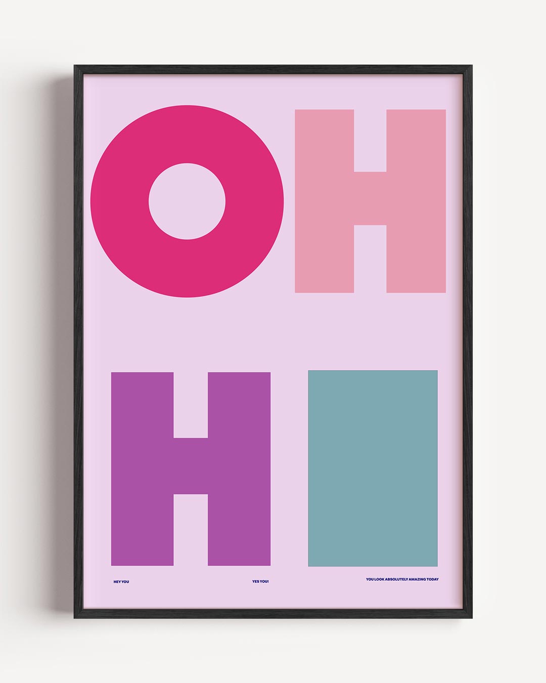 Kleurrijke Positiviteit – typografie portret poster als wanddecoratie