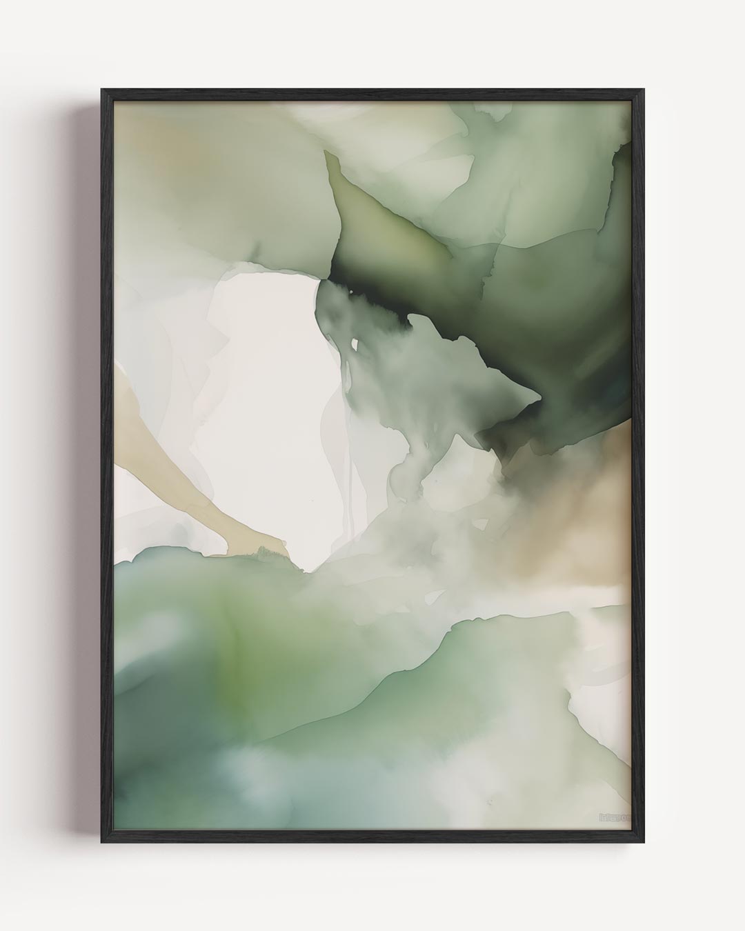 Rustgevende Groene Abstracte – textuur portret poster als wanddecoratie