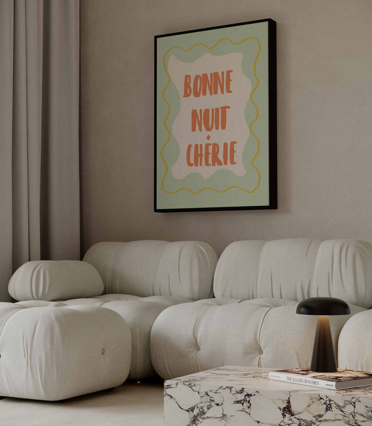 Bonne Nuit Chérie – canvas kunstwerk als wanddecoratie