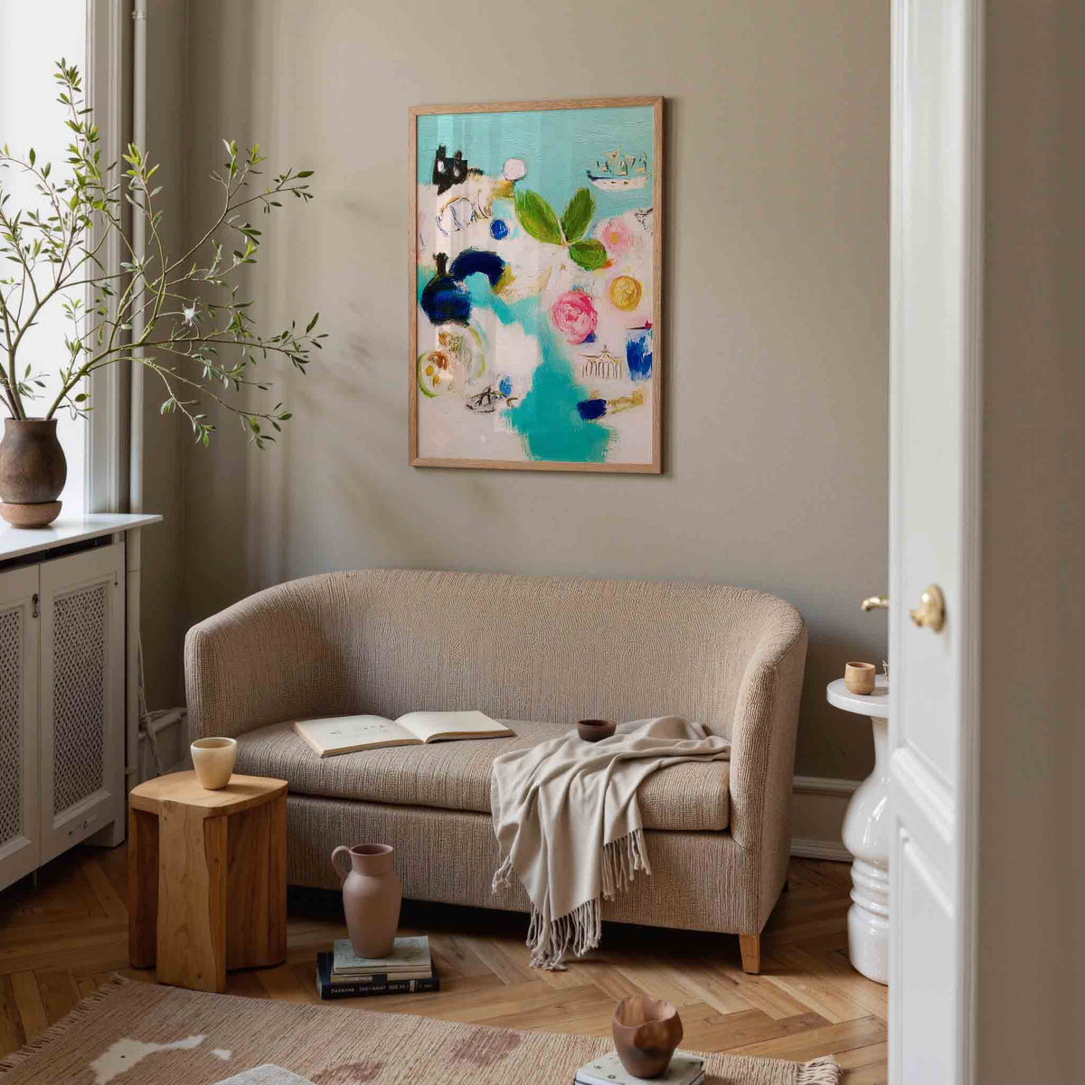 Abstracte vormen en kleuren – illustratie poster in staand formaat