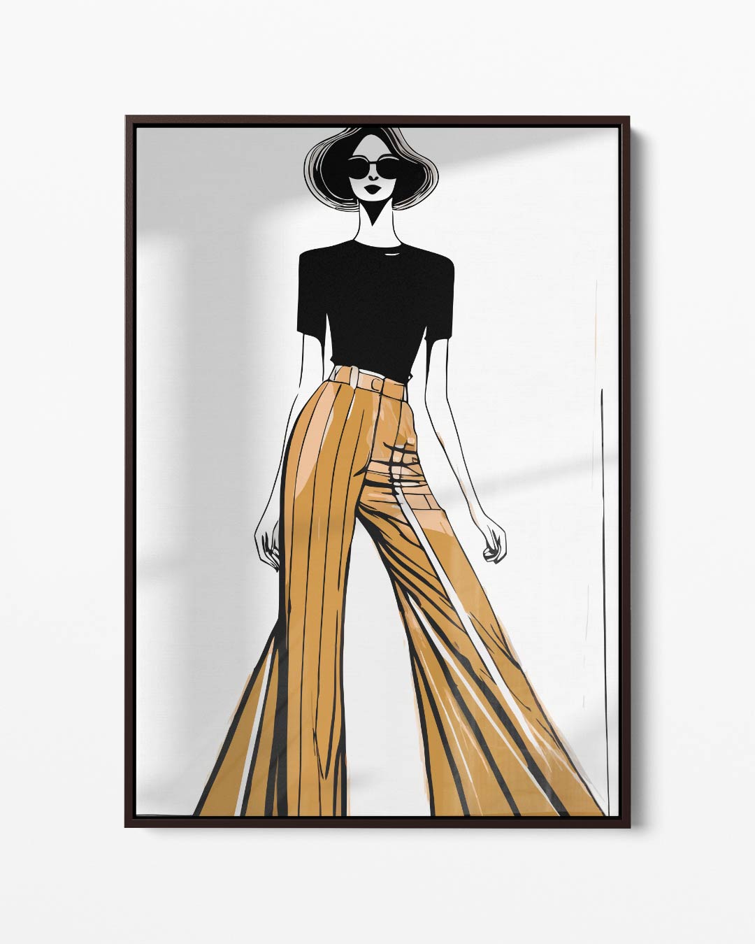 Elegante Mode-Illustratie – portret kunstwerk als wanddecoratie