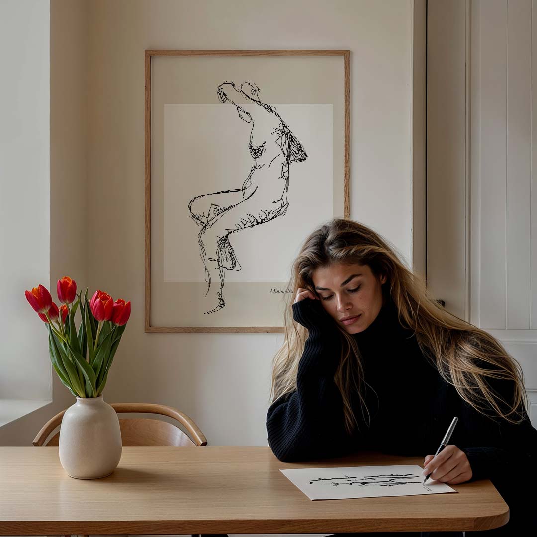 Elegante Minimalistische Lijntekening – lijntekening poster in staand formaat