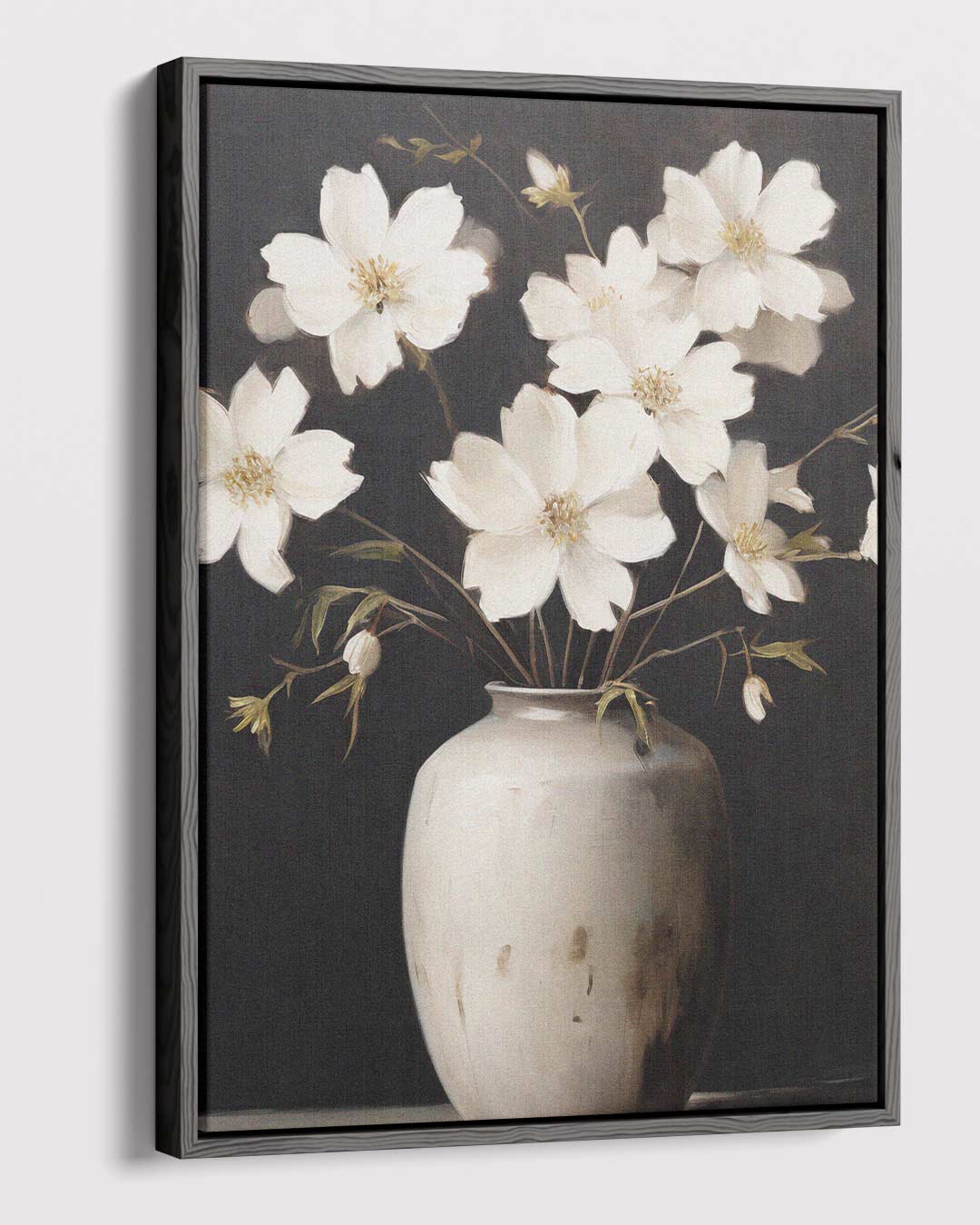 Bloemen in een Witte Vaas – dibond kunstwerk als wanddecoratie
