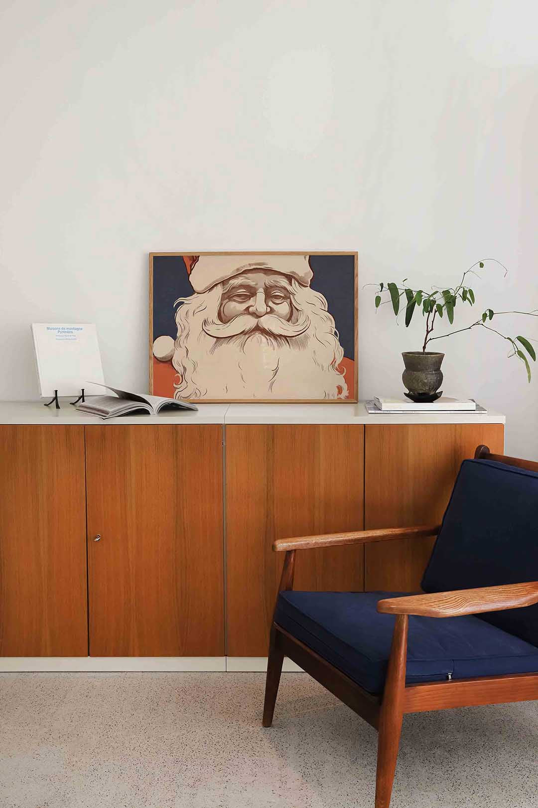 Kerstman portret – moderne landscape wanddecoratie van WallArtistic