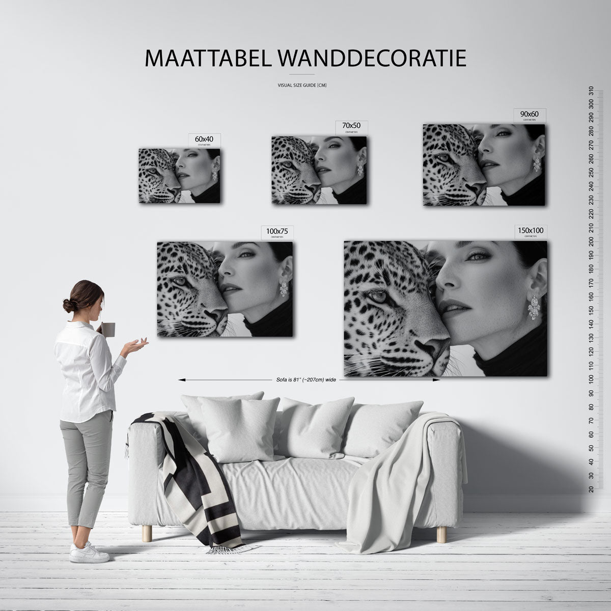 Intieme verbinding – moderne liggende wanddecoratie