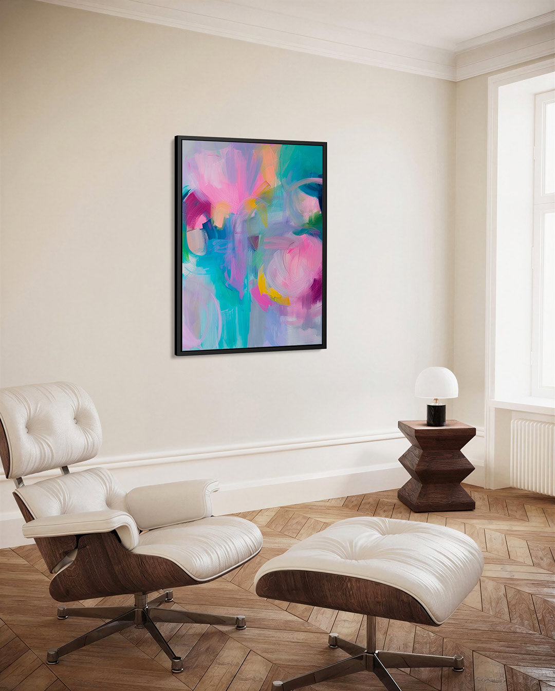 Kleurrijke vormen – staand wanddecoratie kunstwerk