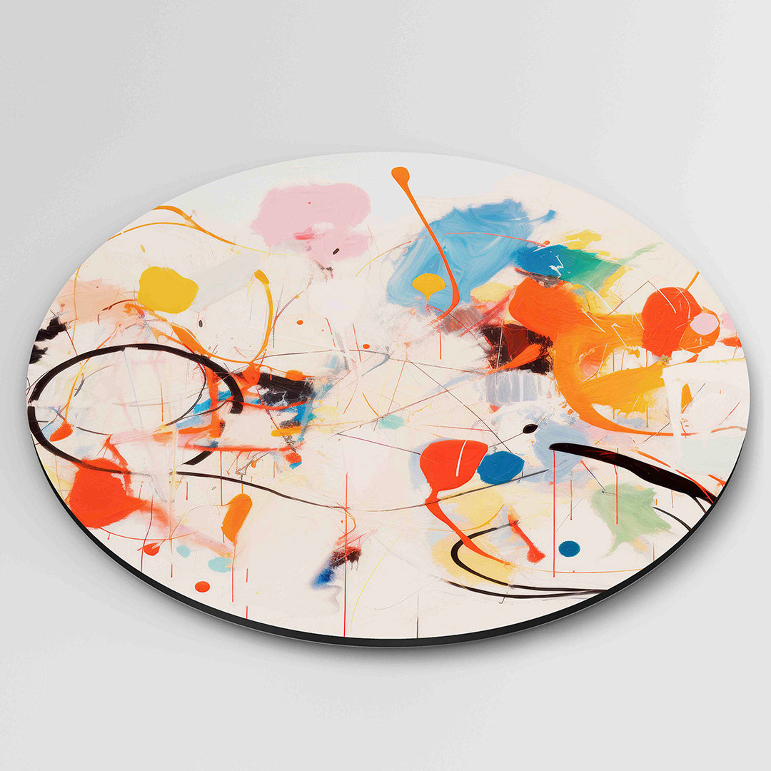 Abstracte vormen – moderne ronde wanddecoratie van WallArtistic
