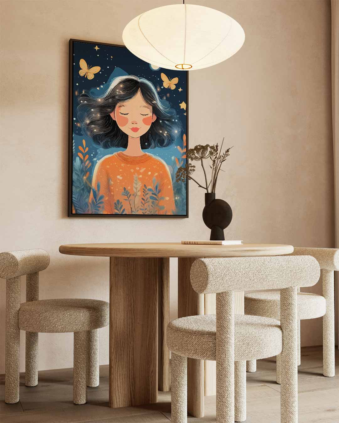 Dromerige Nachtwandeling – staand kunstwerk voor modern interieur