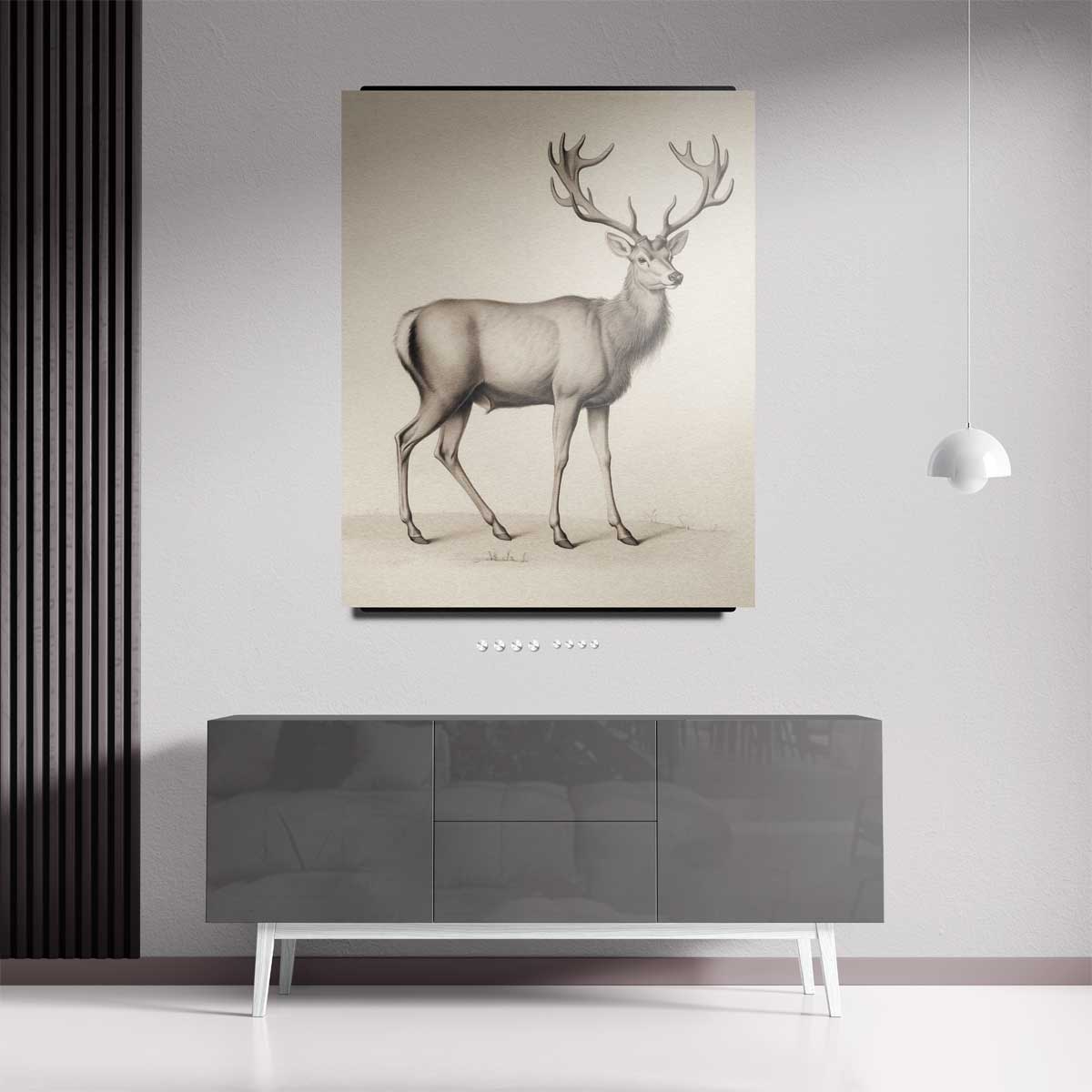 Elegante Hertenschets – staande wandkunst voor woonkamer of interieur
