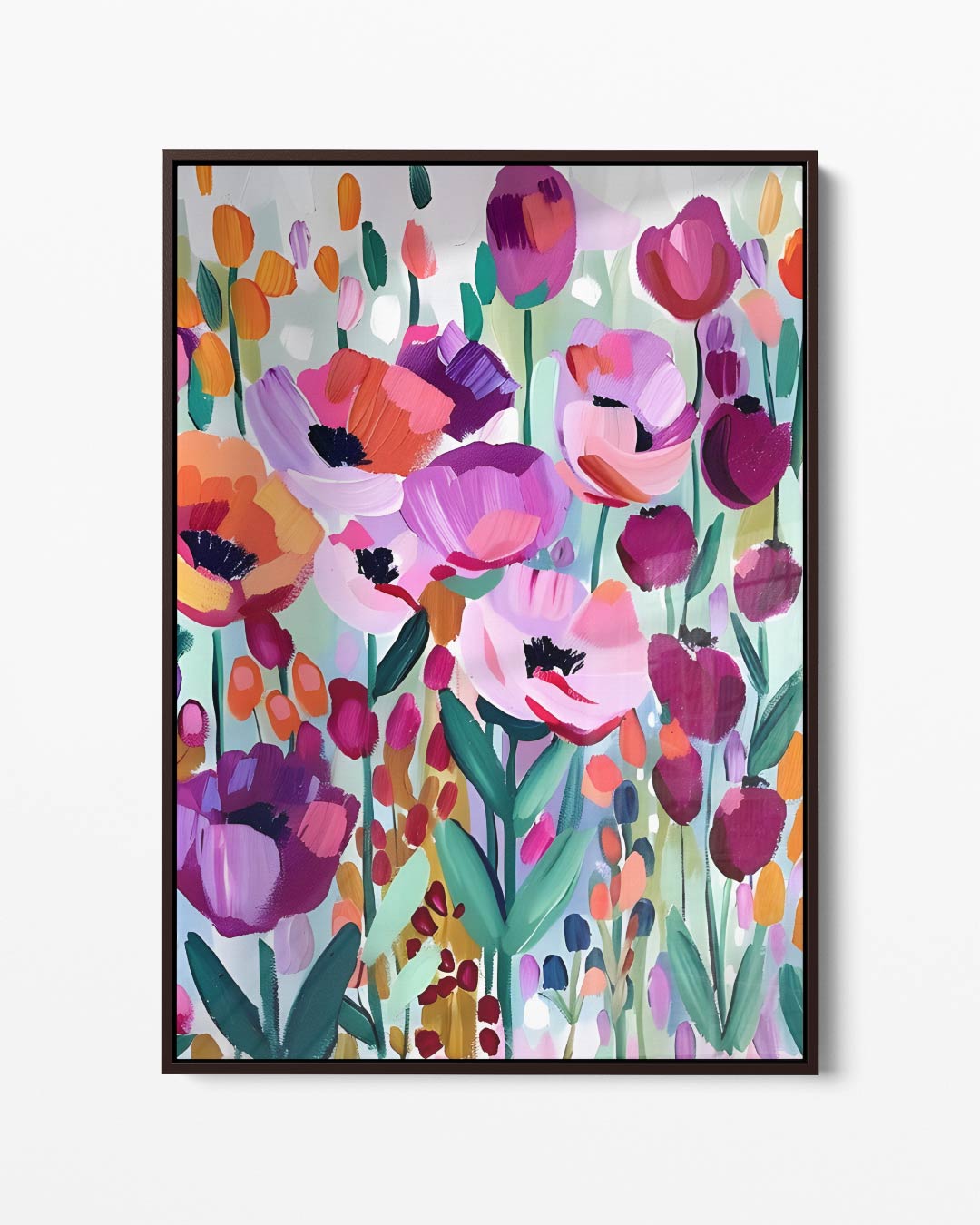 Kleurrijke Bloementuin – portret kunstwerk als wanddecoratie