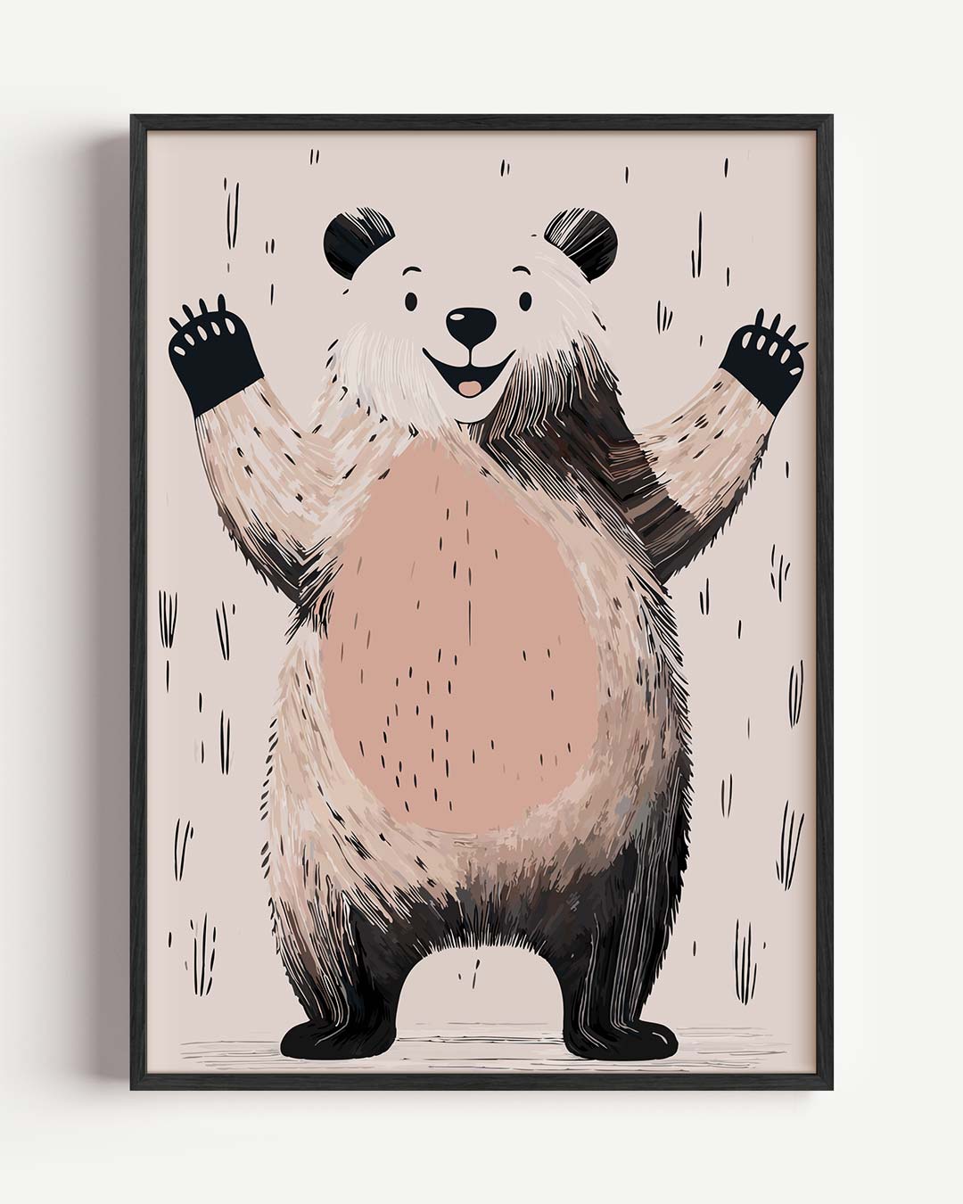 Vrolijke Panda – kids portret poster als wanddecoratie