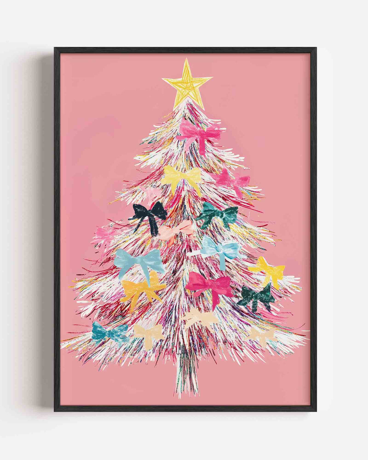 Kerstboom met strikken – kids portret poster als wanddecoratie