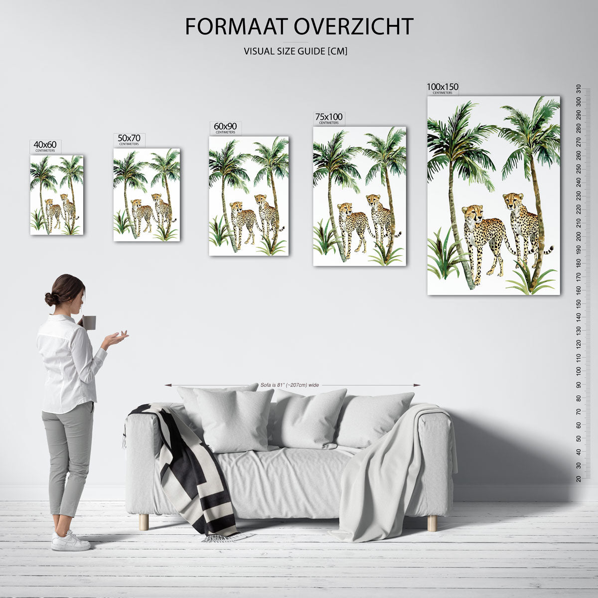 Tropische dieren – staand wanddecoratie kunstwerk
