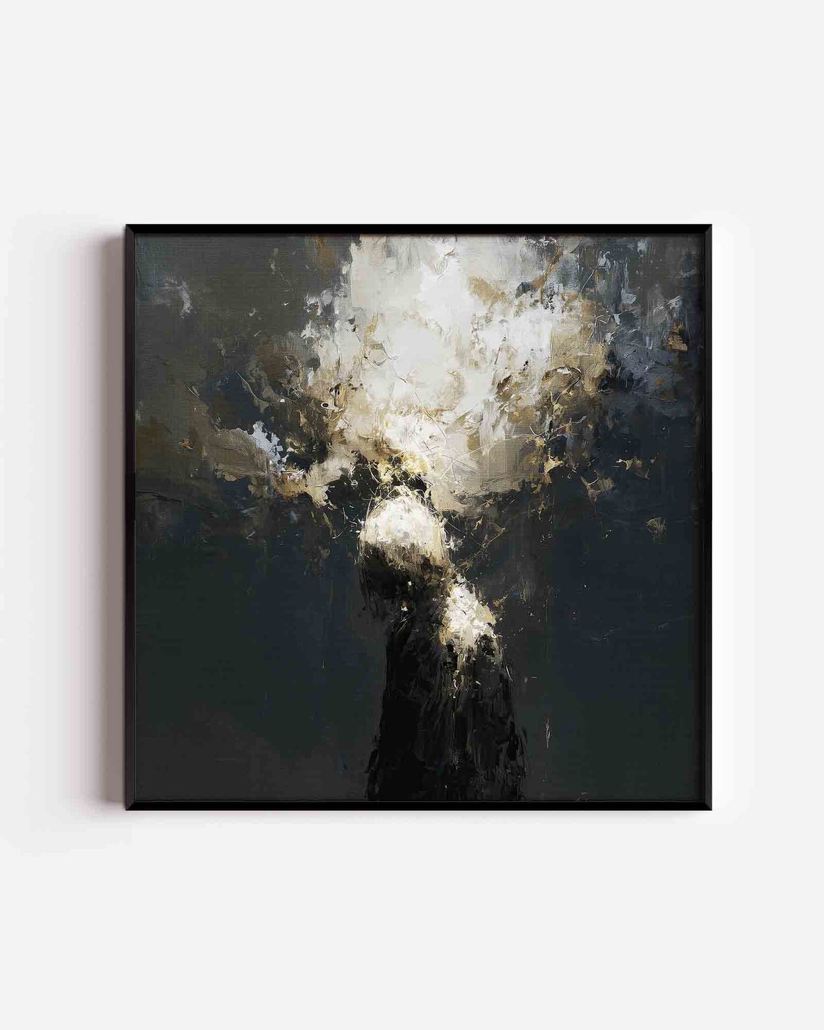 Abstracte figuur met lichteffect – abstracte vierkante poster als wanddecoratie