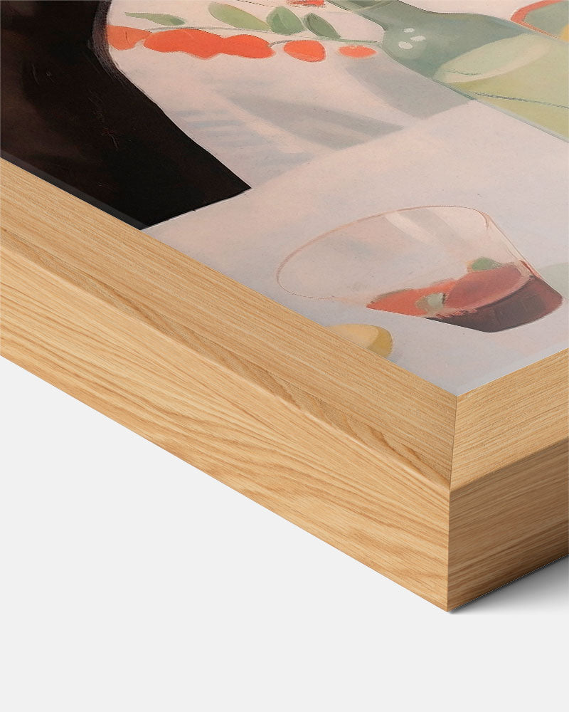 Stijlvolle Tafel – staande muurposter met vrouwelijk portret