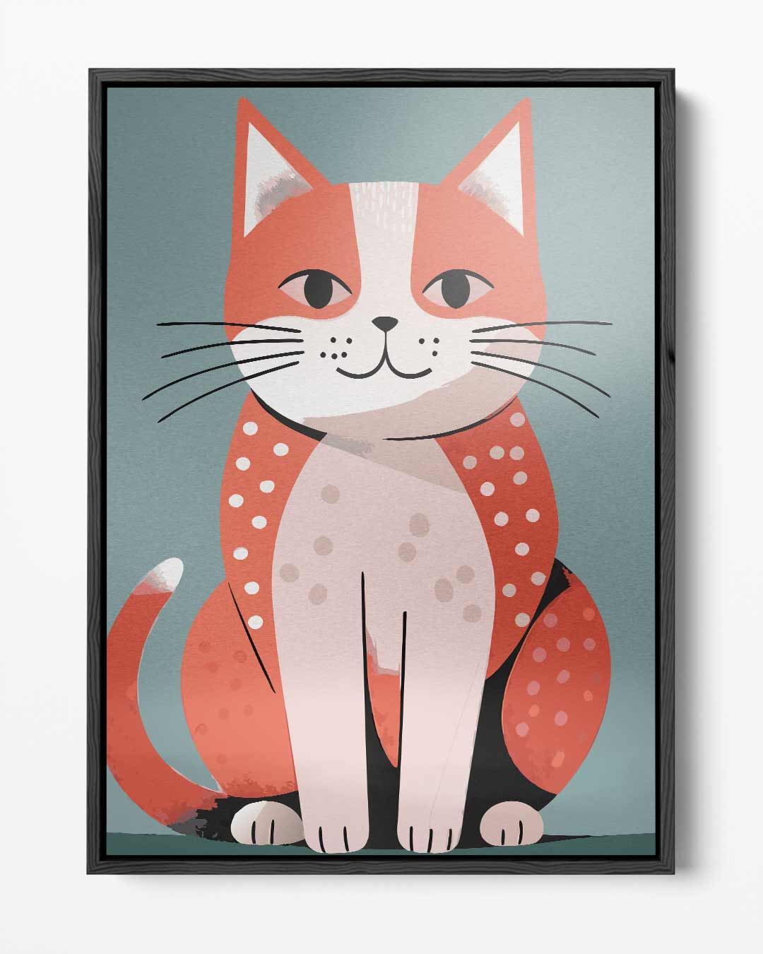 Vrolijke Kat Illustratie – portret kunstwerk als wanddecoratie