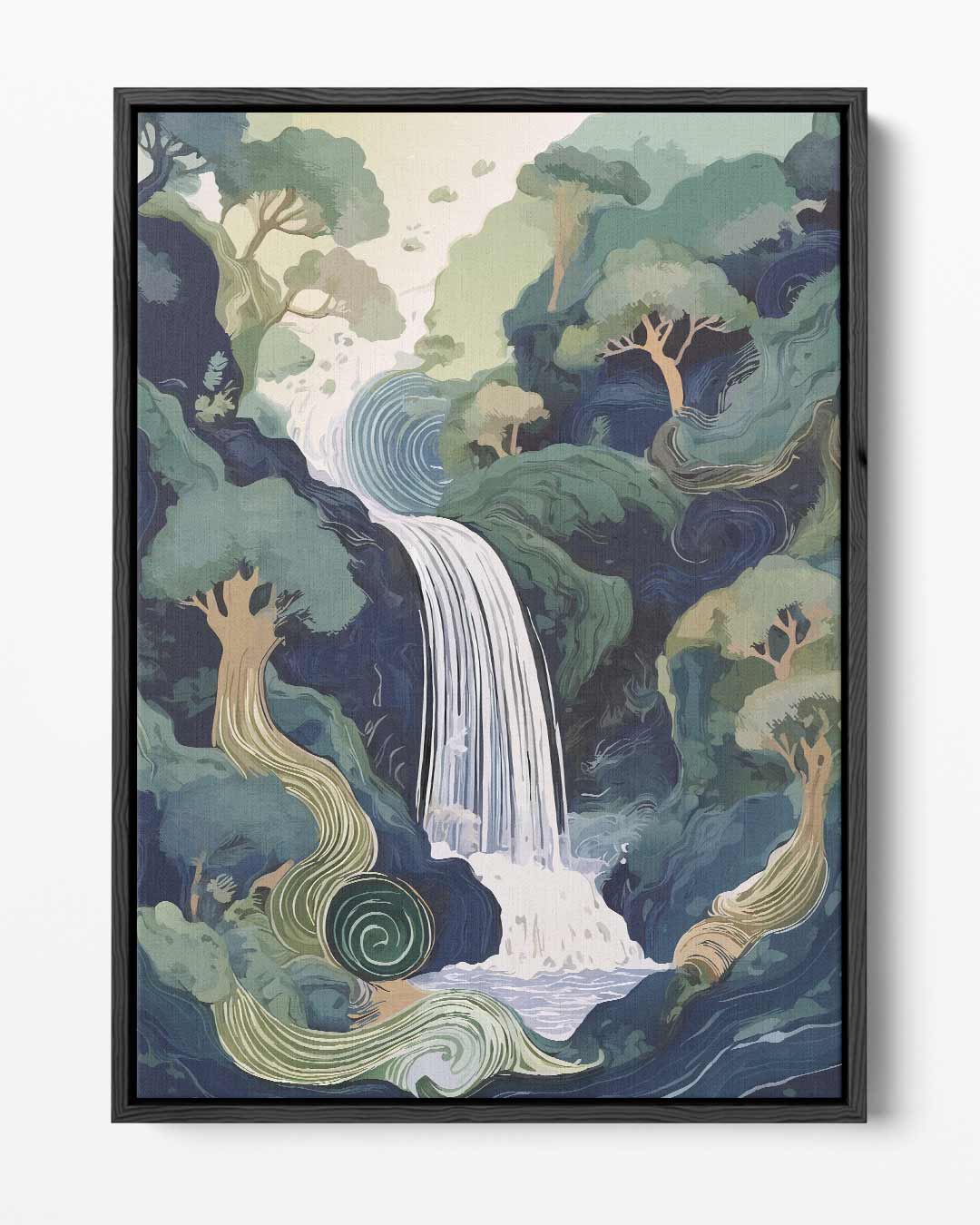 Magische Boswaterval – portret kunstwerk als wanddecoratie