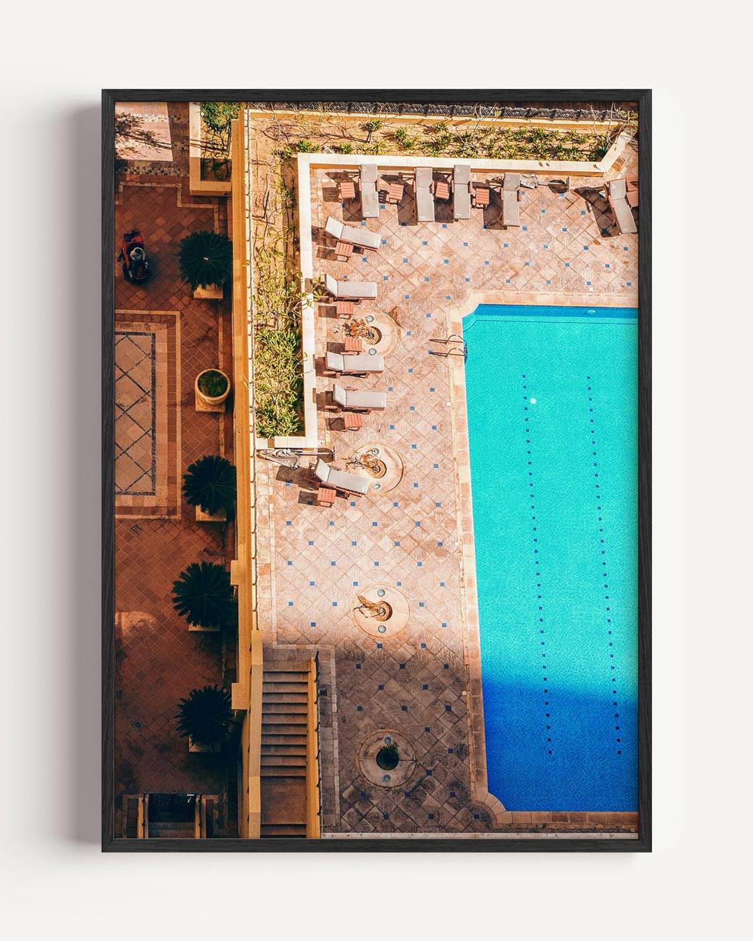 Relax aan het Zwembad – zomer portret poster als wanddecoratie