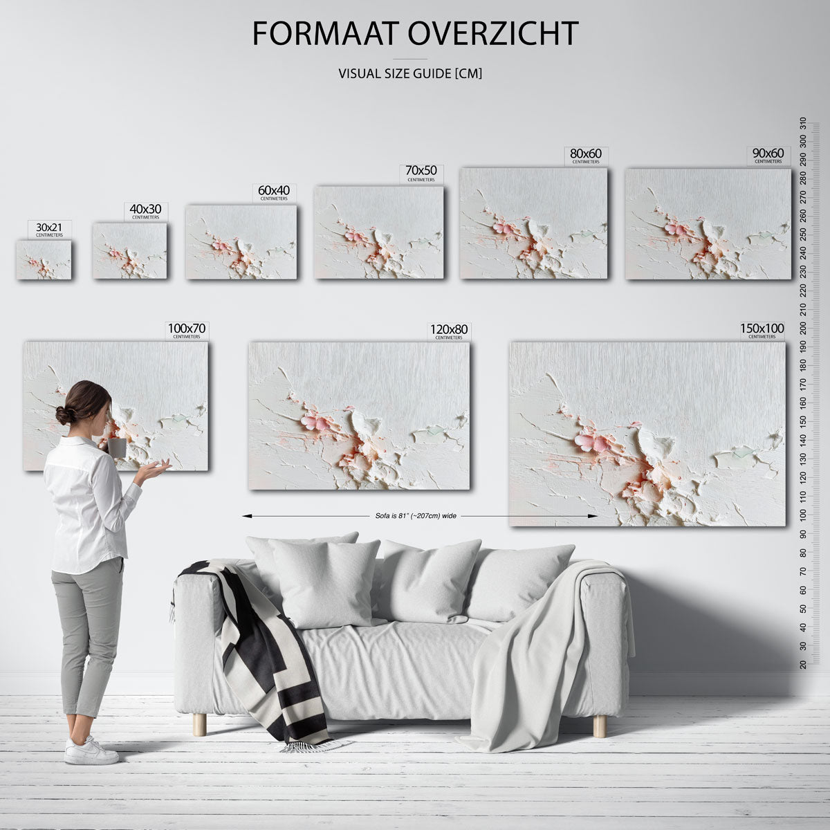 Abstracte textuur – liggende muurposter met abstracte vormen