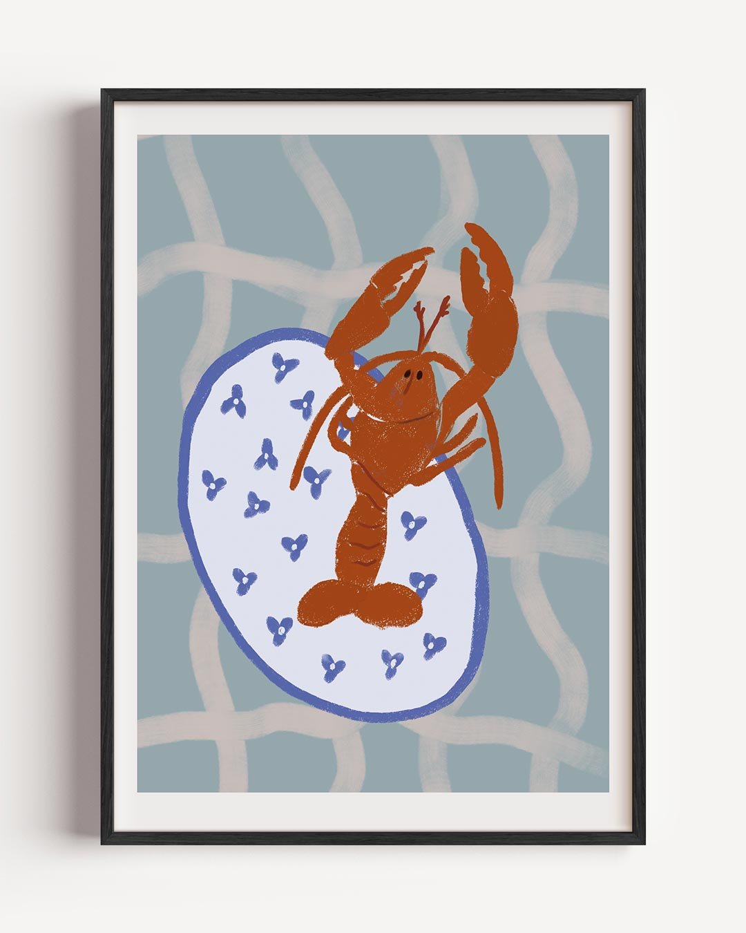 Vrolijke Kreeft – keuken portret poster als wanddecoratie