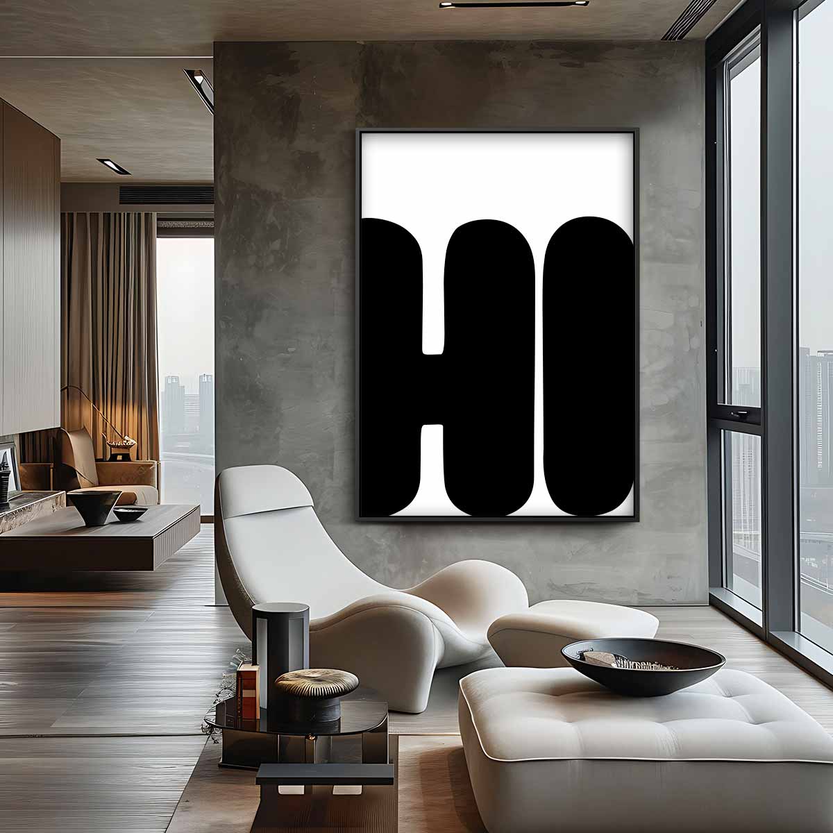 Moderne Typografie – plexiglas wanddecoratie in portret formaat