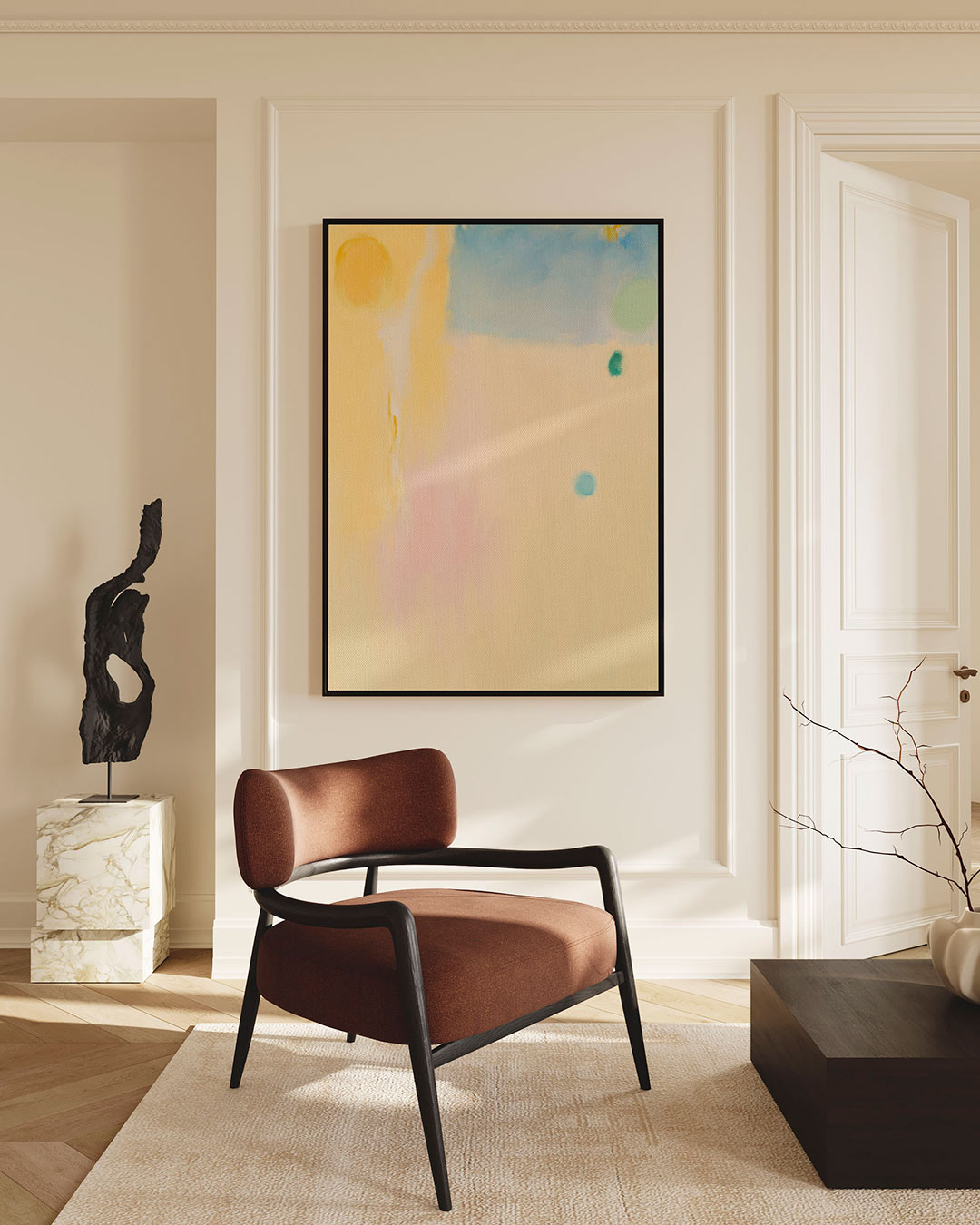 Kleurrijke vormen – staand wanddecoratie kunstwerk