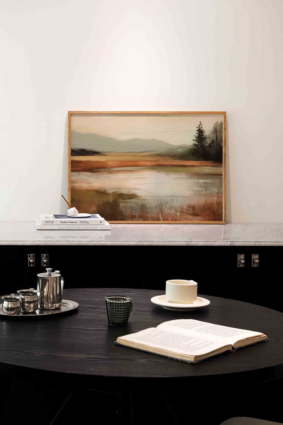 Landschap met bomen – abstracte poster in liggend formaat
