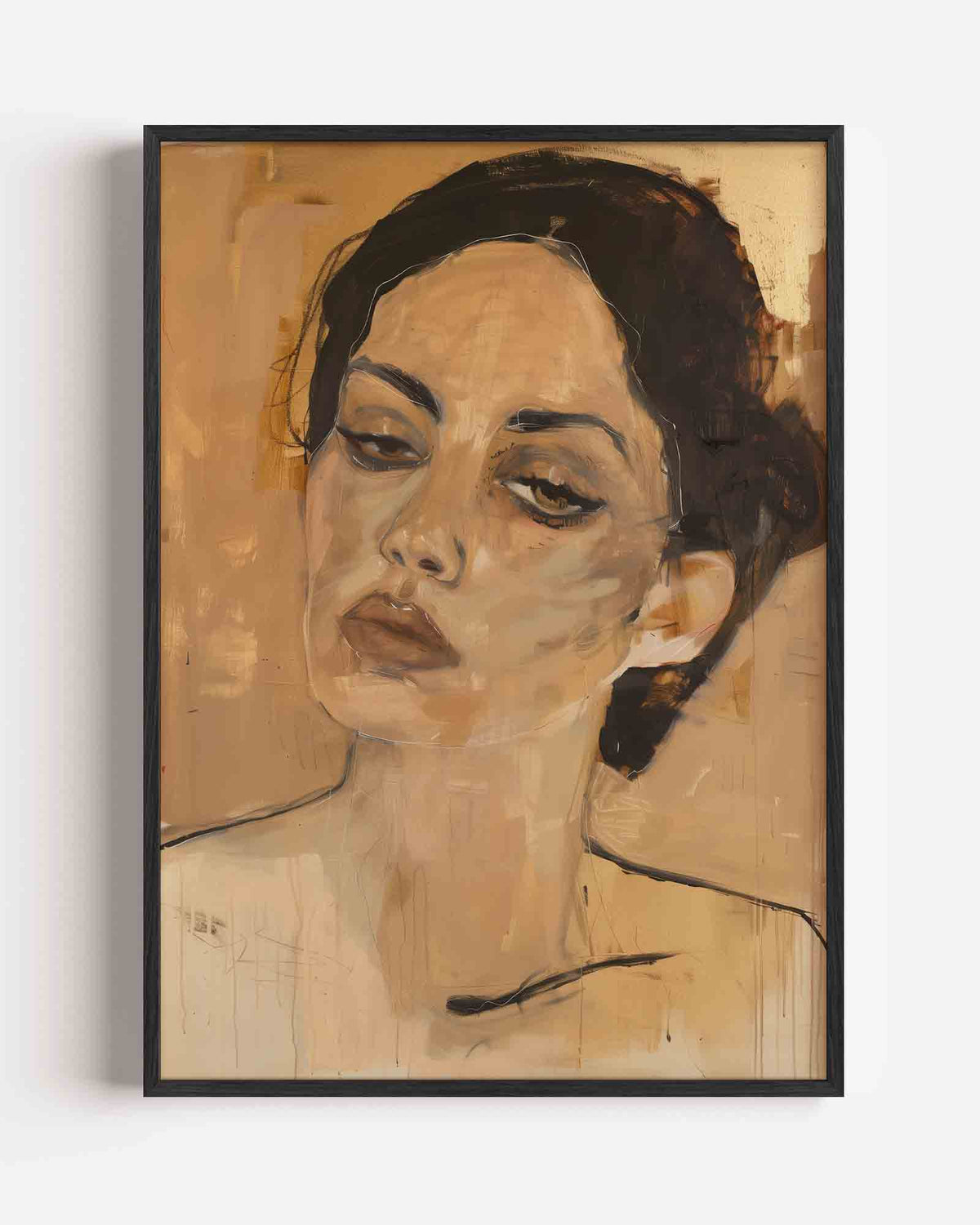 Vrouwelijk portret – hedendaagse illustratie portret poster als wanddecoratie