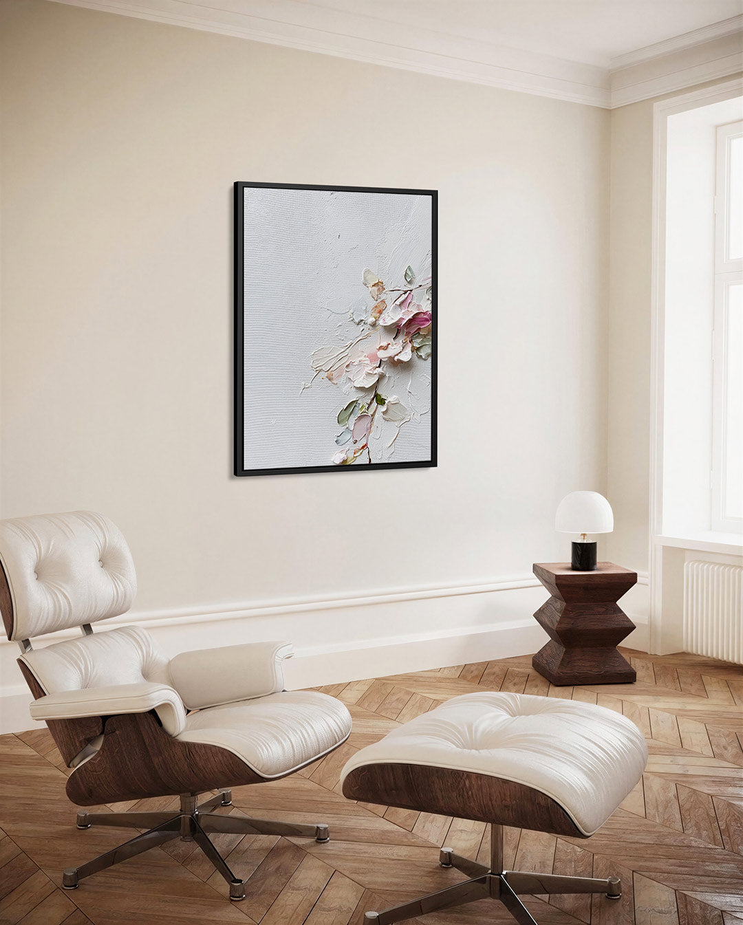 Bloemrijke textuur – staand wanddecoratie kunstwerk